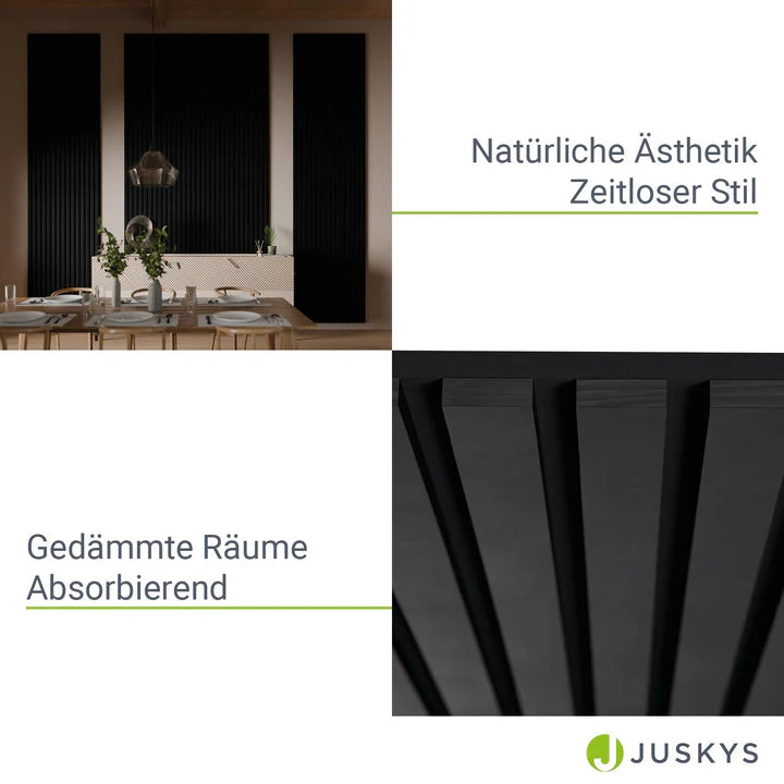 Wandpaneele 4er Set Akustik Schwarz