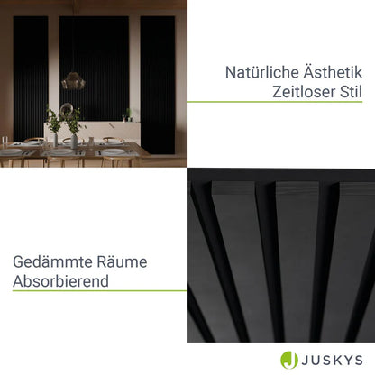 Wandpaneele 4er Set Akustik Schwarz