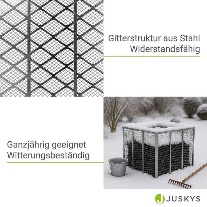 Metall Komposter für Gartenabfälle 450L Silber