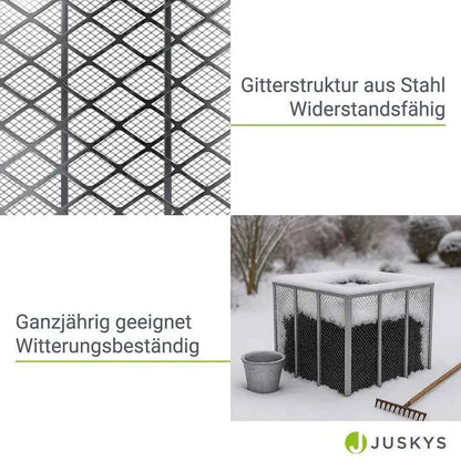 Metall Komposter für Gartenabfälle 450L Silber