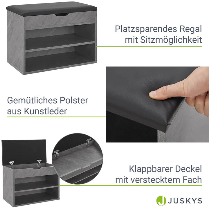 Schuhregal Betonoptik Grau 60x30x44 cm – Modernes Design für Ihren Flur