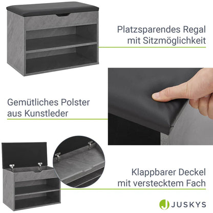 Schuhregal Betonoptik Grau 60x30x44 cm – Modernes Design für Ihren Flur