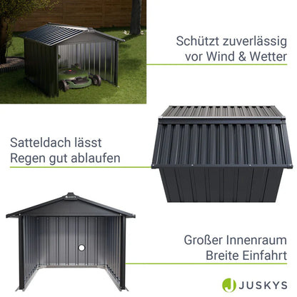 Mähroboter Garage MGMT1 aus Metall mit Satteldach in anthrazit