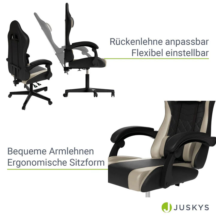 Bürostuhl Gamingstuhl HyperSeat schwarz/beige