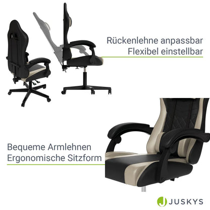 Bürostuhl Gamingstuhl HyperSeat schwarz/beige