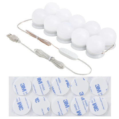 Guirlande lumineuse pour coiffeuse avec 10 lampes LED et USB