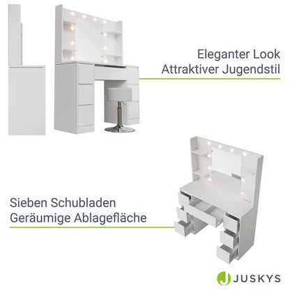 Schminktisch mit Spiegel Malia mit Hocker Tonia