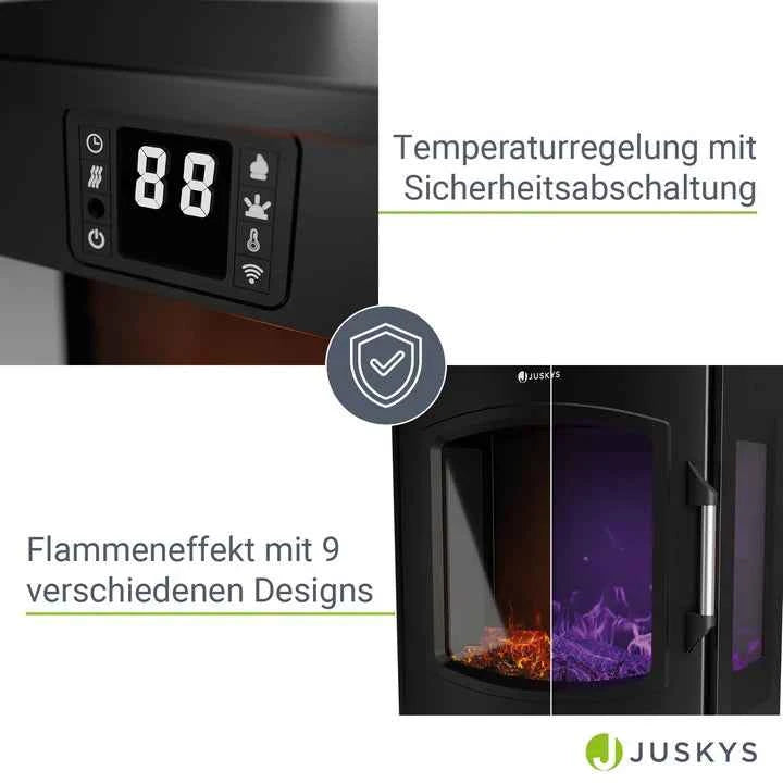 Elektrokaminofen 1800W mit Flammeneffekt mit App-Steuerung