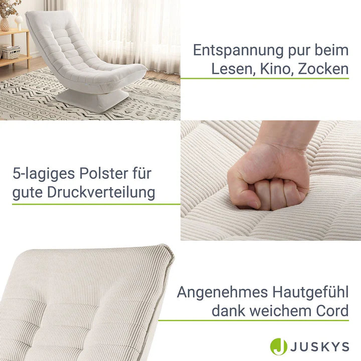 Relaxsessel Korsika mit Cord 360° drehbar Beige