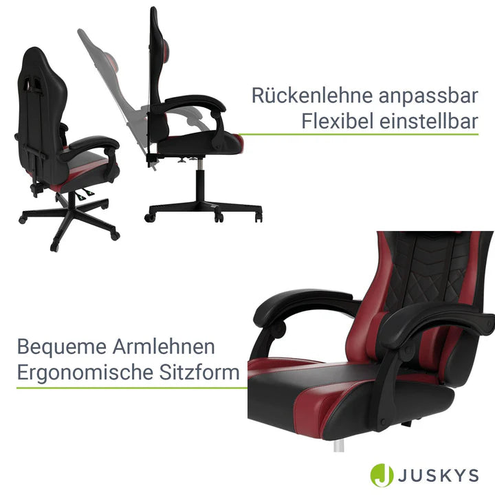 Bürostuhl Gamingstuhl HyperSeat schwarz/bordeaux