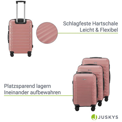 Hartschalen Kofferset Rom 3 tlg Rosa