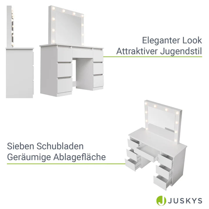 Schminktisch mit Spiegel Talea mit Hocker Melly