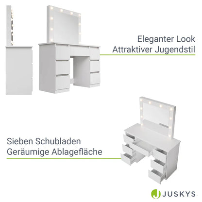 Schminktisch mit Spiegel Talea mit Hocker Melly