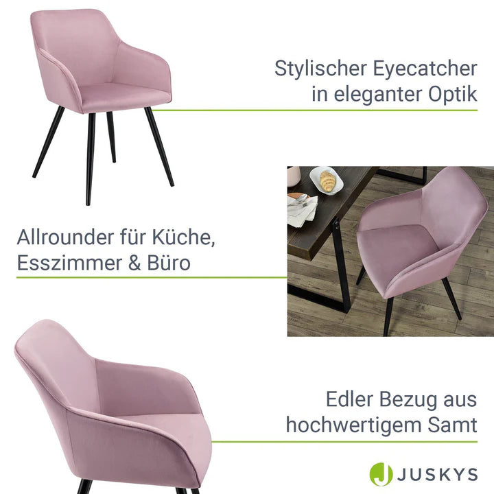 Loungesessel Tarje mit Samtbezug in rosa