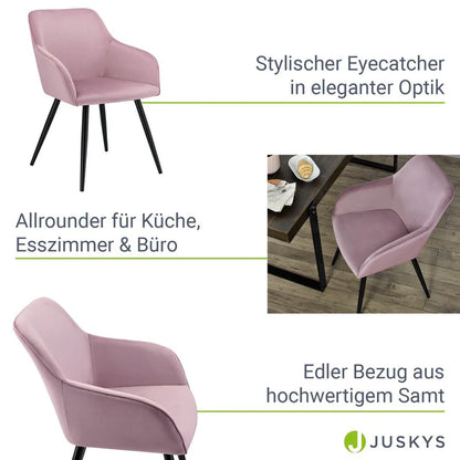 Loungesessel Tarje mit Samtbezug in rosa