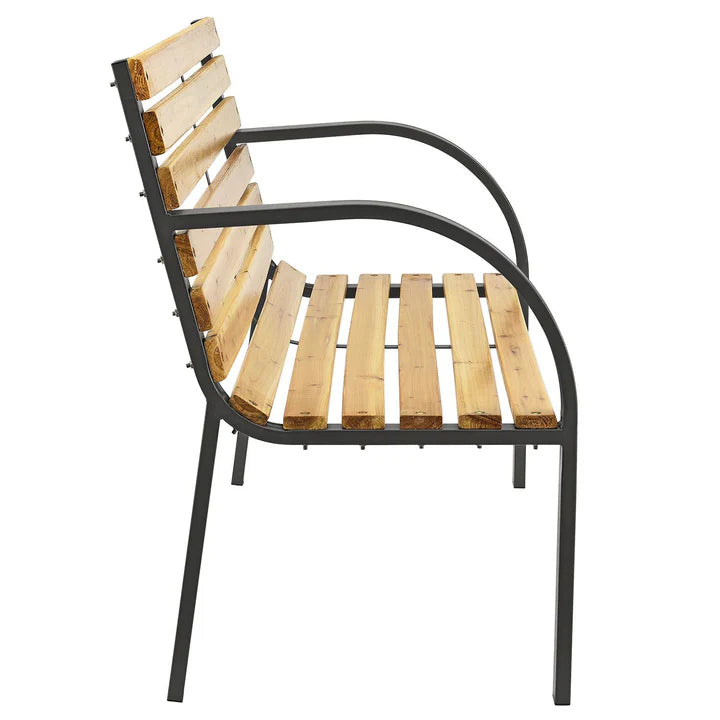 2 Sitzer Gartenbank Modena aus lackiertem Holz und Stahl