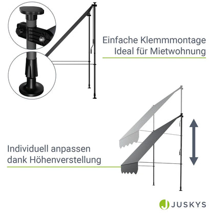 Klemmmarkise Kapstadt 150x120 cm Grau - Palo24