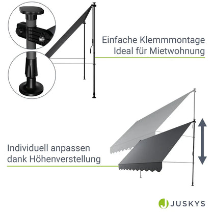 Klemmmarkise Kapstadt 350x120 cm Grau - Palo24