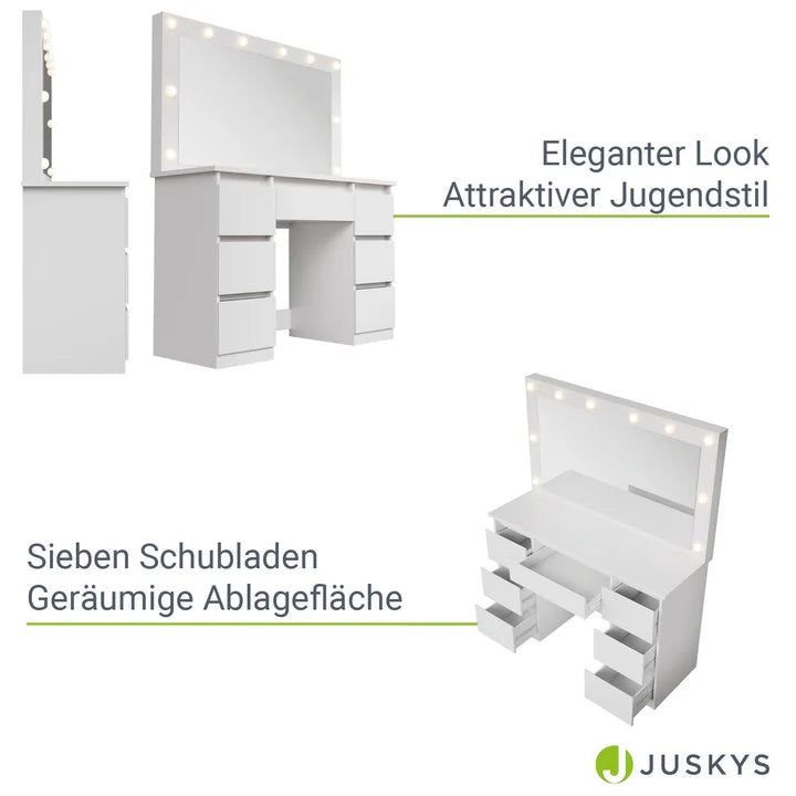 Schminktisch mit Spiegel Lilia mit Hocker Melly