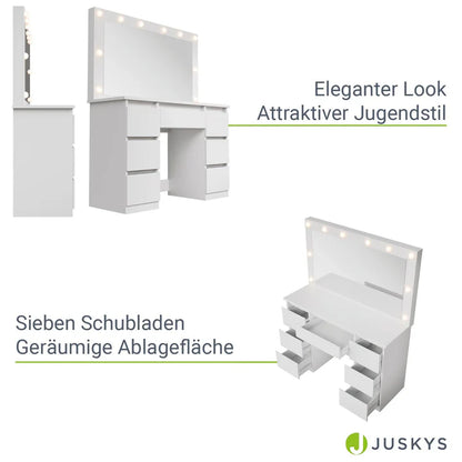 Schminktisch mit Spiegel Lilia mit Hocker Melly