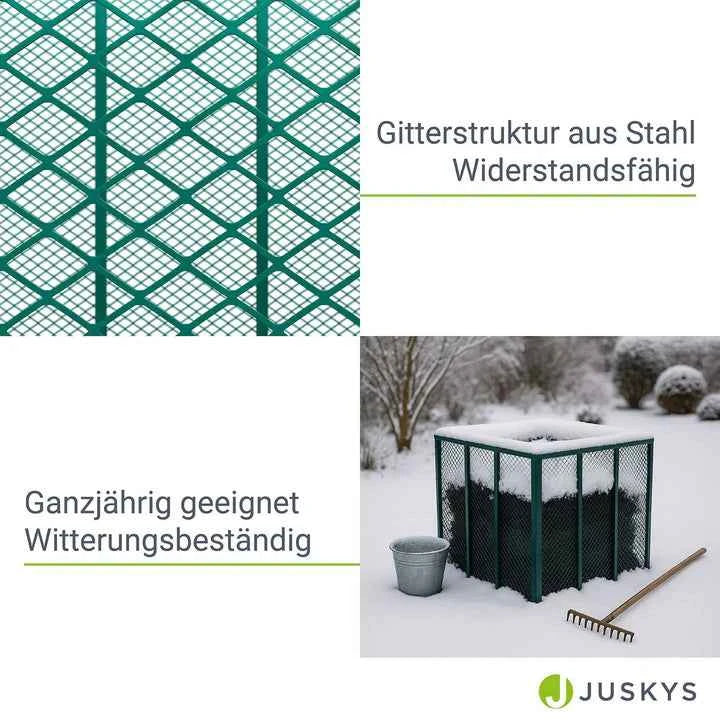 Metall Komposter für Gartenabfälle 800L Dunkelgrün