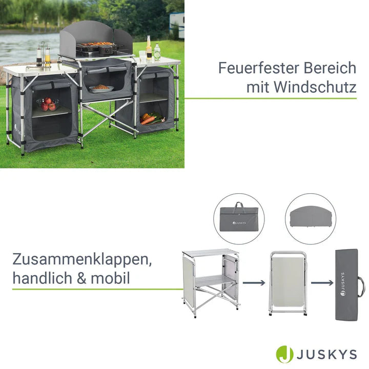 Grande cucina da campeggio pieghevole da cucina Garda in grigio