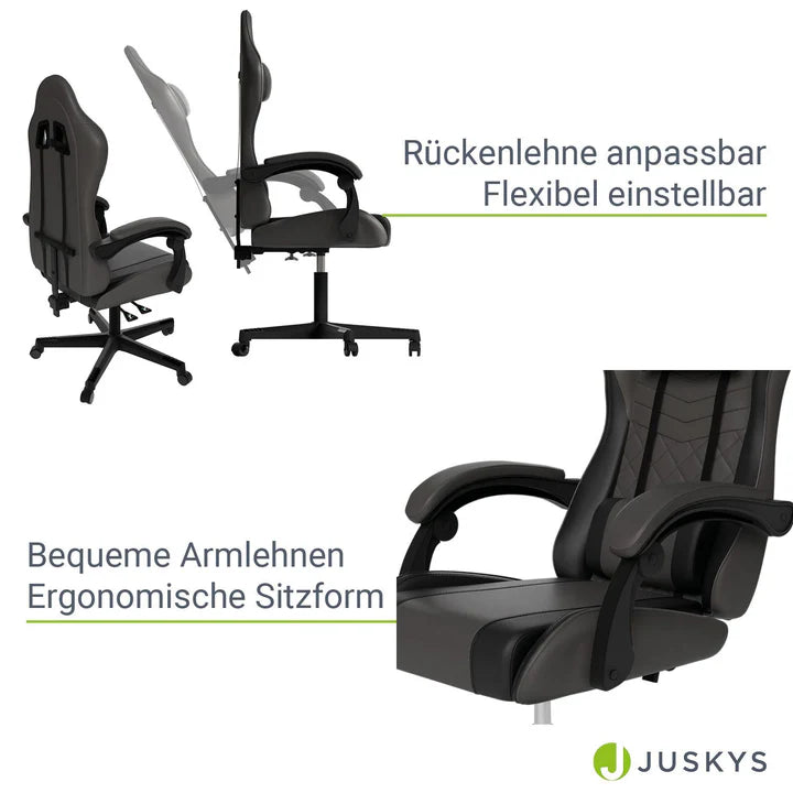 Bürostuhl Gamingstuhl HyperSeat grau/schwarz