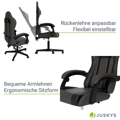 Bürostuhl Gamingstuhl HyperSeat grau/schwarz