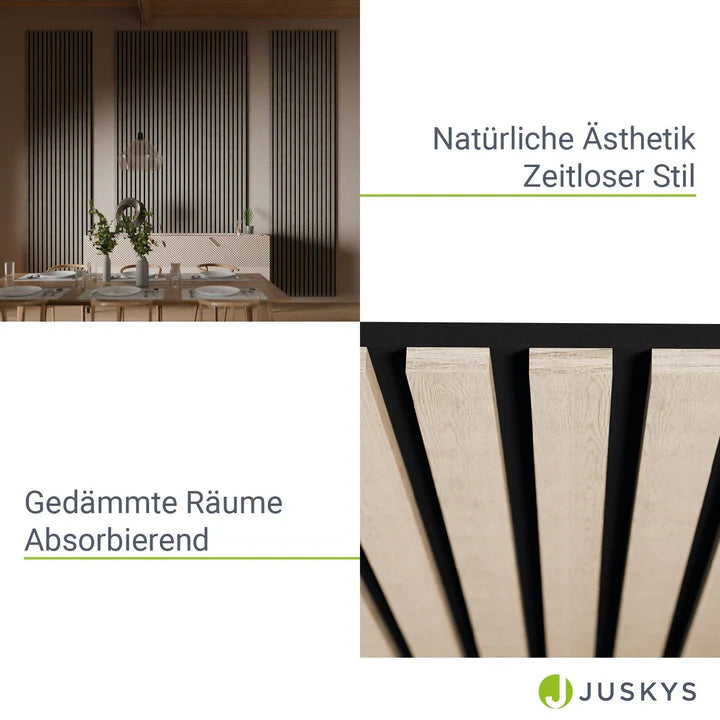 Wandpaneele 4er Set Akustik Schwarz