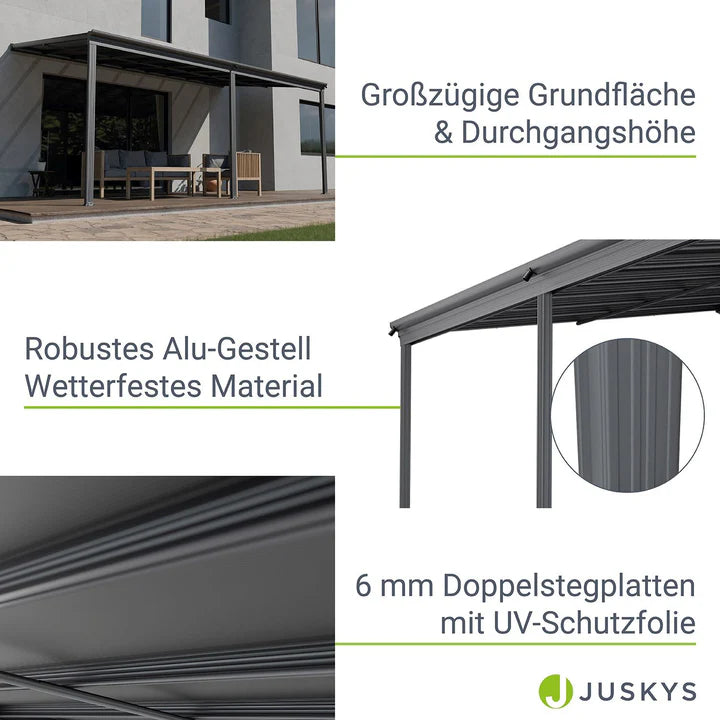 Tetto terrazza tetto terrazza Borneo 5,5x3 m grigio