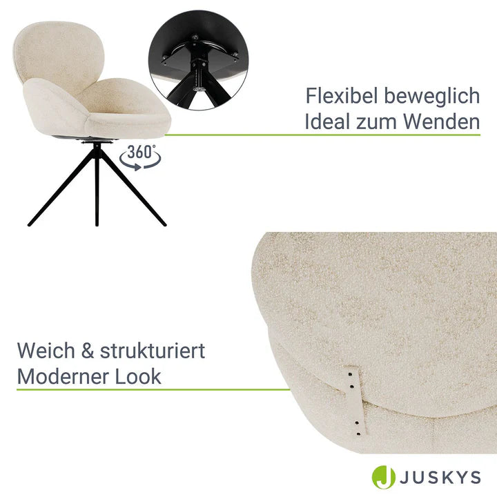 2er Esszimmerstuhl Drehstuhl Albano Creme