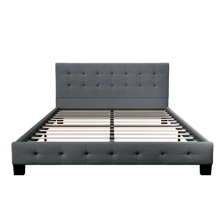 Lit rembourré Manresa 140 x 200 cm - gris