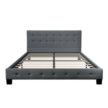 Lit rembourré Manresa 140 x 200 cm - gris