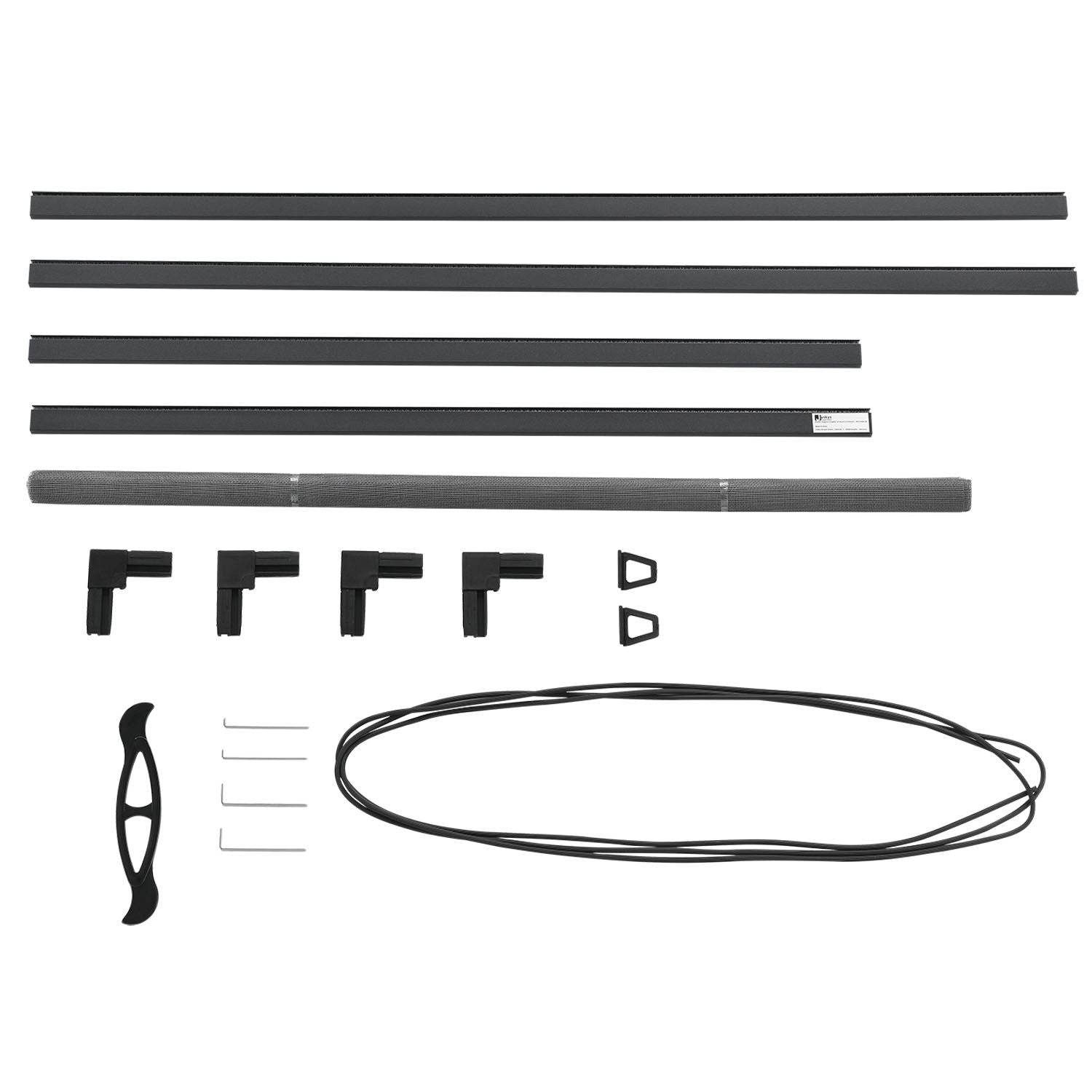 Fliegengitter 130x150 cm für Fenster Grau - Palo24