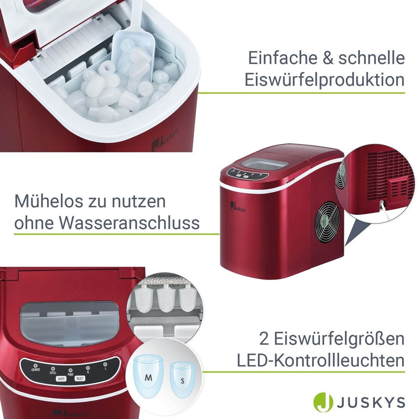 Eiswürfelmaschine IcyCube rot - Palo24
