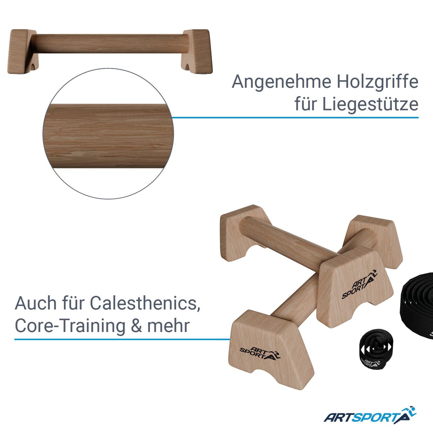 Liegestützgriffe aus Holz L