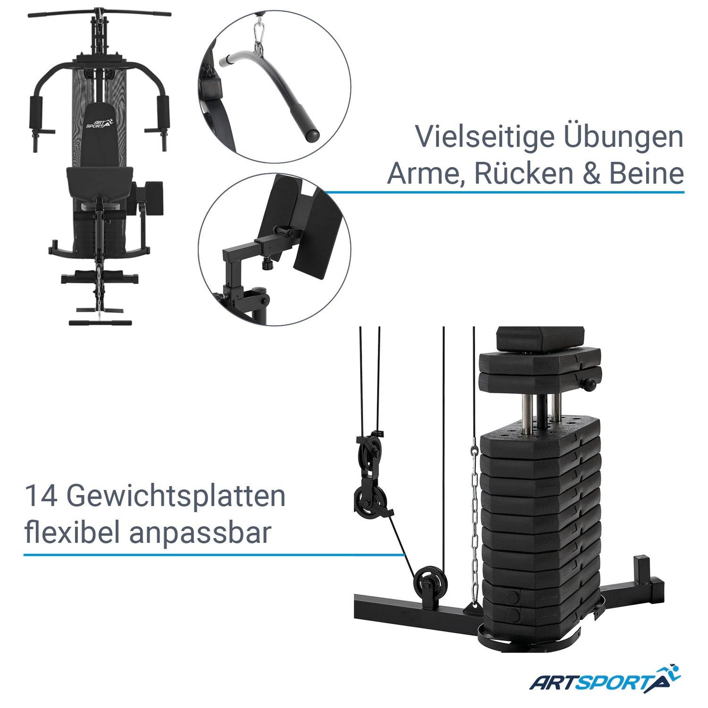 Kraftstation ProfiGym 3000 mit 14 Gewichte