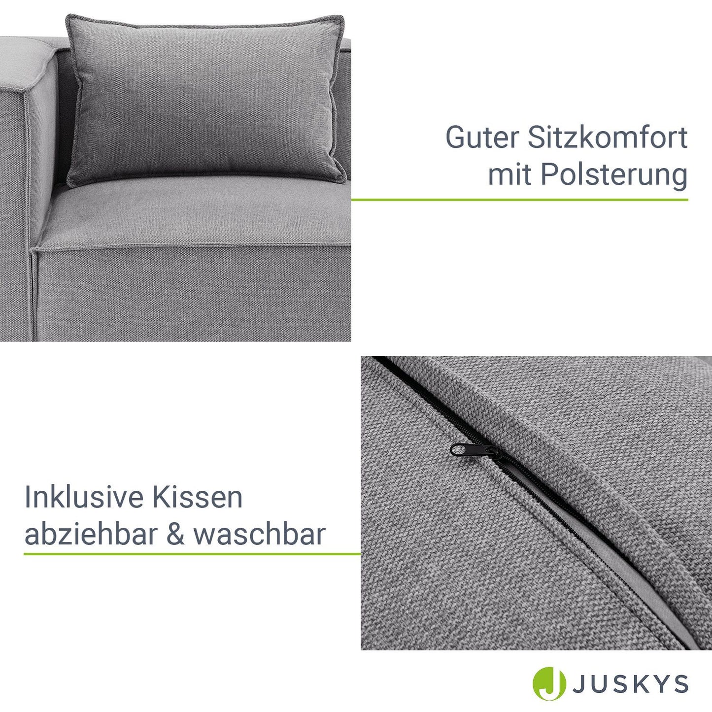 Modulares Sofa Domas S - 2 Sitzer Stoff Dunkelgrau