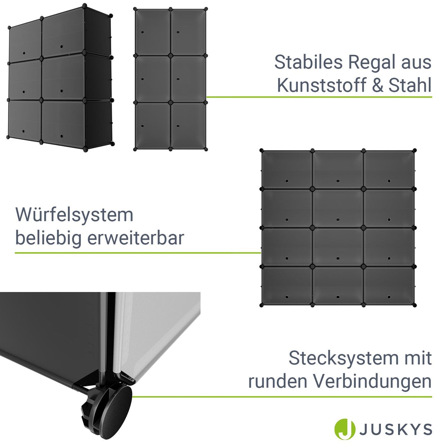 Würfel Schuhregal für bis zu 24 Paar Schuhe - Schwarz