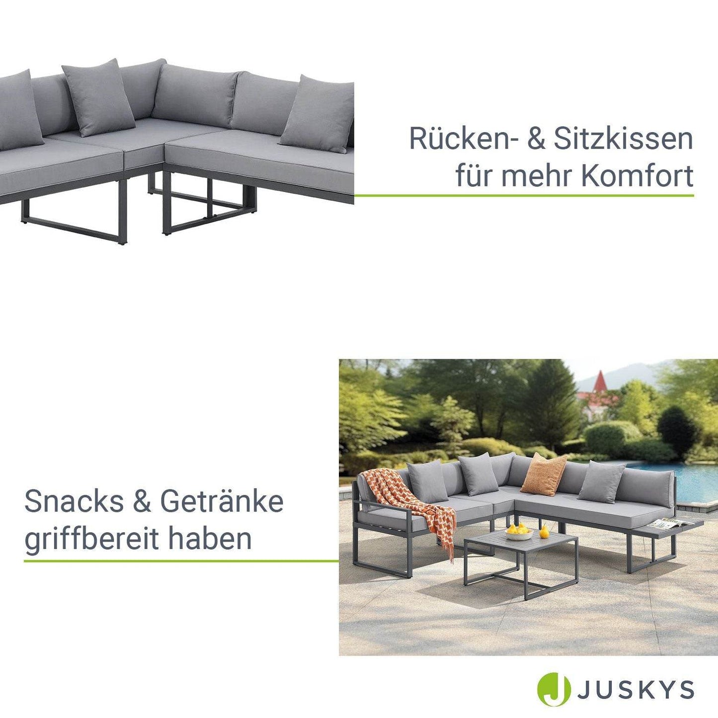 Gartenmöbel Balkonmöbel Lounge St. Tropez Grau - Palo24