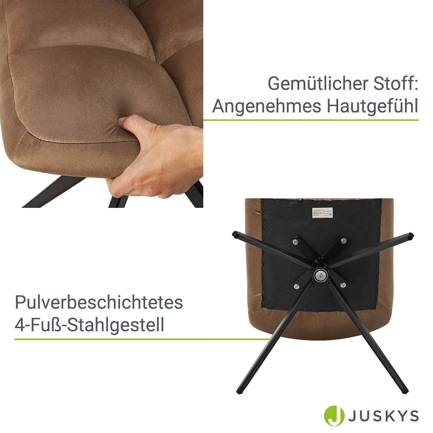 Drehstuhl Dallas 4er Set Samt Hellbraun - Palo24