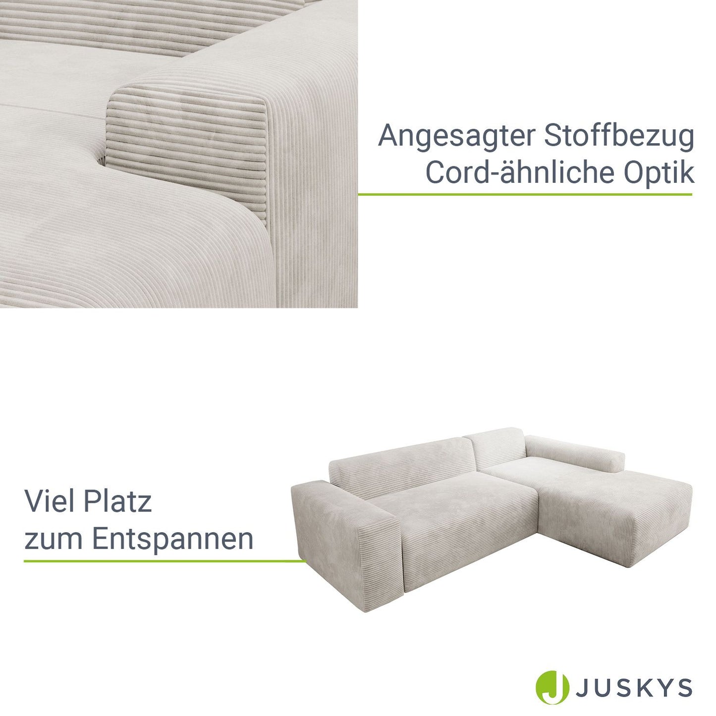 Ecksofa Vals aus Stoff Beige