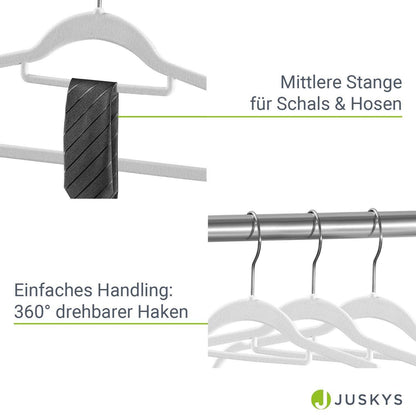 Kleiderbügel Samt 30er Set Weiss - Palo24