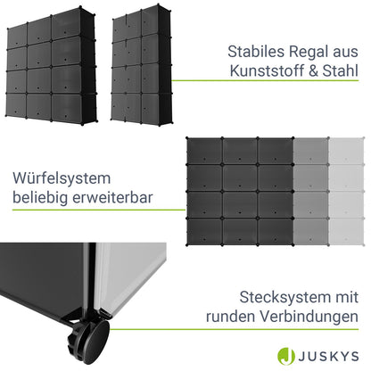 Würfel Schuhregal für bis zu 48 Paar Schuhe - Schwarz