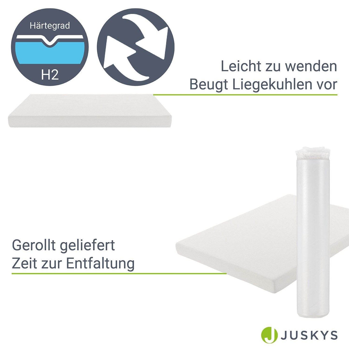 Kaltschaummatratze 80 x 160 cm - Weiss - Palo24