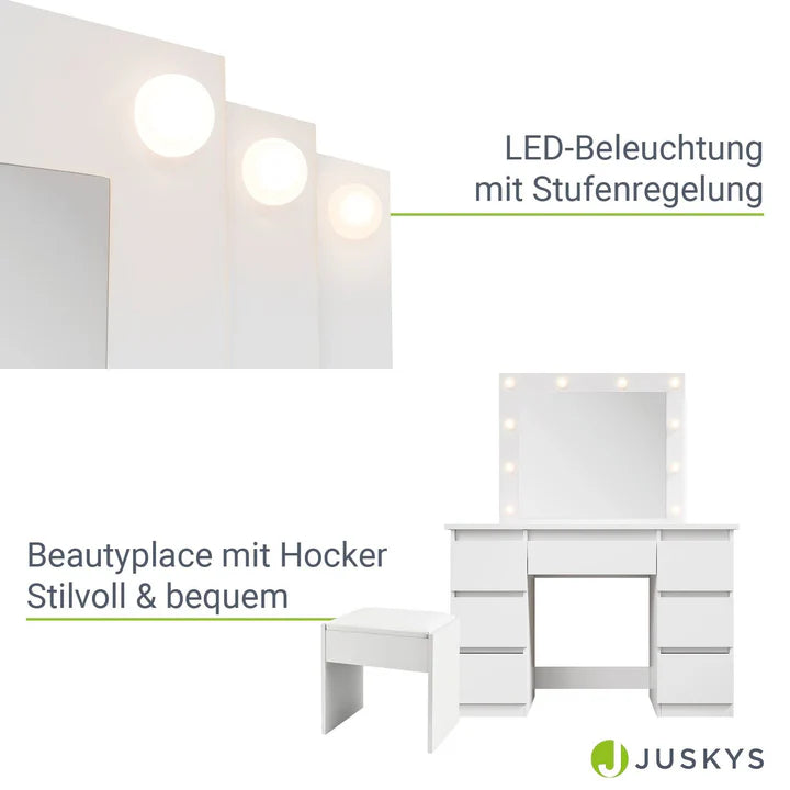 Schminktisch mit Spiegel Talea mit Hocker Melly