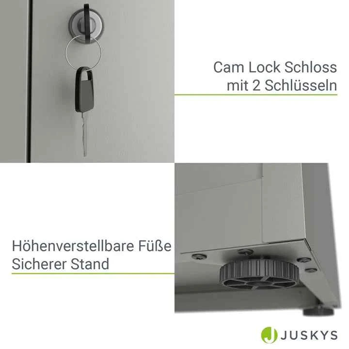 Aktenschrank Büroschrank aus Metall Hellgrau