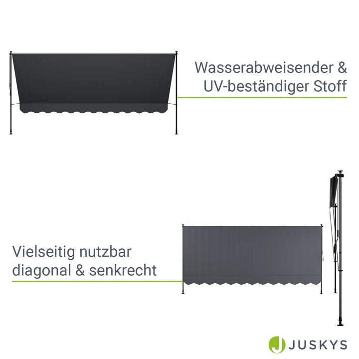 Klemmmarkise Kapstadt 400x120 cm Grau - Palo24