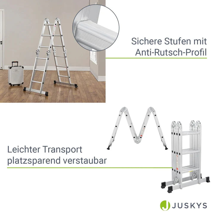 Aluminium Multifunktionsleiter 3,6m Tragfähigkeit bis 150 kg