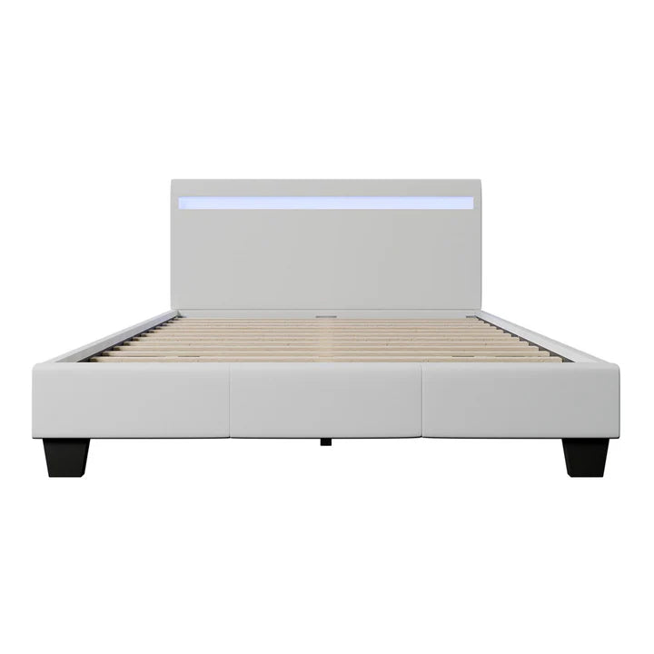 Lit rembourré Vérone 120 x 200 cm avec éclairage LED blanc